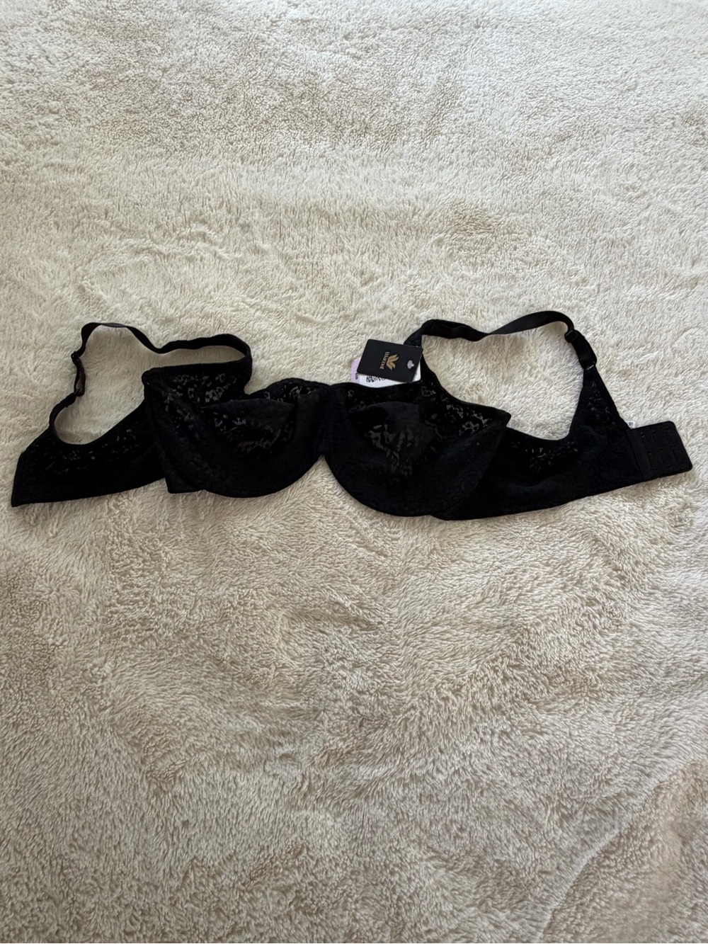 Wacoal 40D Black Lace Underwire Bra NWT Style 65547 Full Coverage